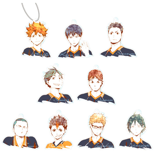 Set of 9 Haikyu!! Trading Ani-Art Acrylic Keychain Ver.A [USED]