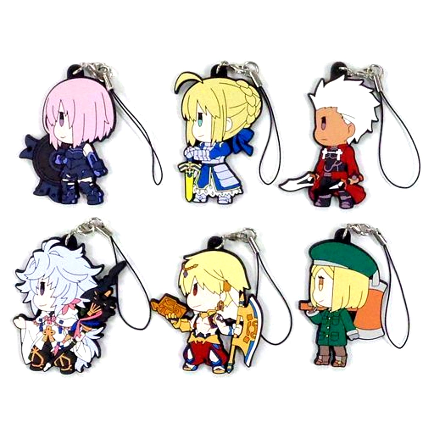 Set of 6 Fate/Grand Order Puchi Saba! Otanoshimi Rubber Strap C95 [USED]