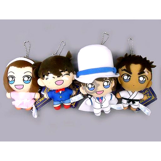 Set of 4 Detective Conan Keychain Mascot Kaito Kid VS Makoto Kyogoku [USED]