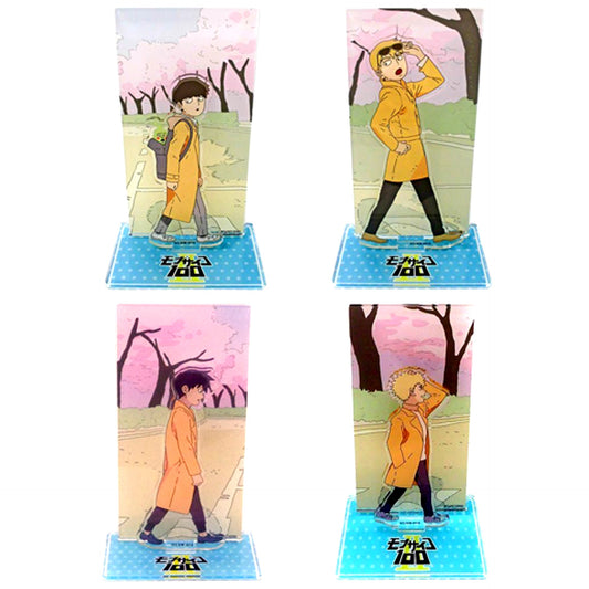 Set of 4 Mob Psycho 100 II x COLLABO CAFE HONPO Life-size Acrylic Stand [USED]