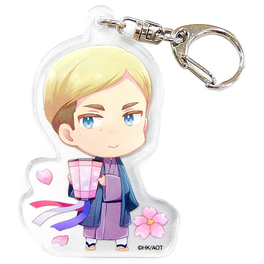 Erwin Smith Attack on Titan Original Acrylic Key Chain Cherry Blossom Viewing The Scout Regiment Limited Key Chain [USED]