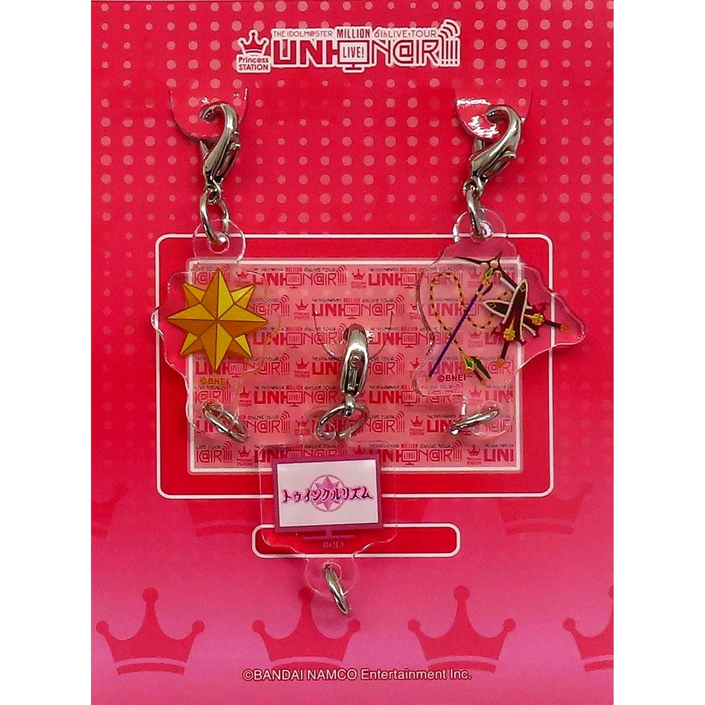 Set of 3 Twinkle Rhythm THE IDOLMASTER MILLION LIVE! Official Unit Charm 6thLIVE TOUR UNI-ON@IR!!!! [USED]