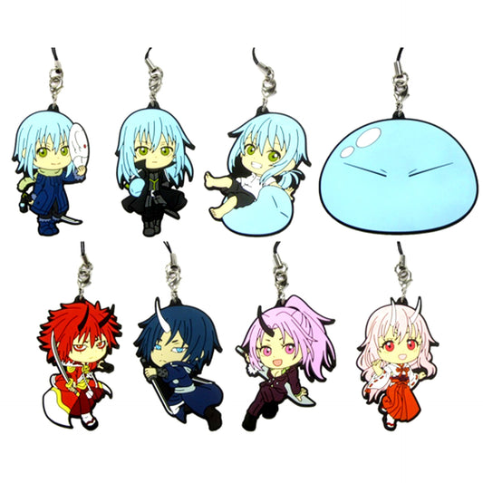 Set of 8 Rimuru Ver. Rubber Strap Kyun Chara Illustrations Ichiban Kuji That Time I Got Reincarnated as a Slime Mabudachi nanoda! Prize G [USED]