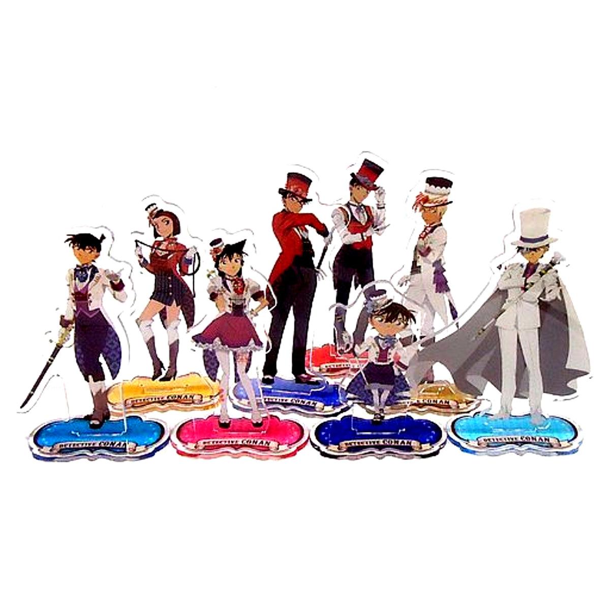 Set of 8 H Prize Detective Conan Secret Magic Show Sega Lucky Kuji Acrylic Stand [USED]