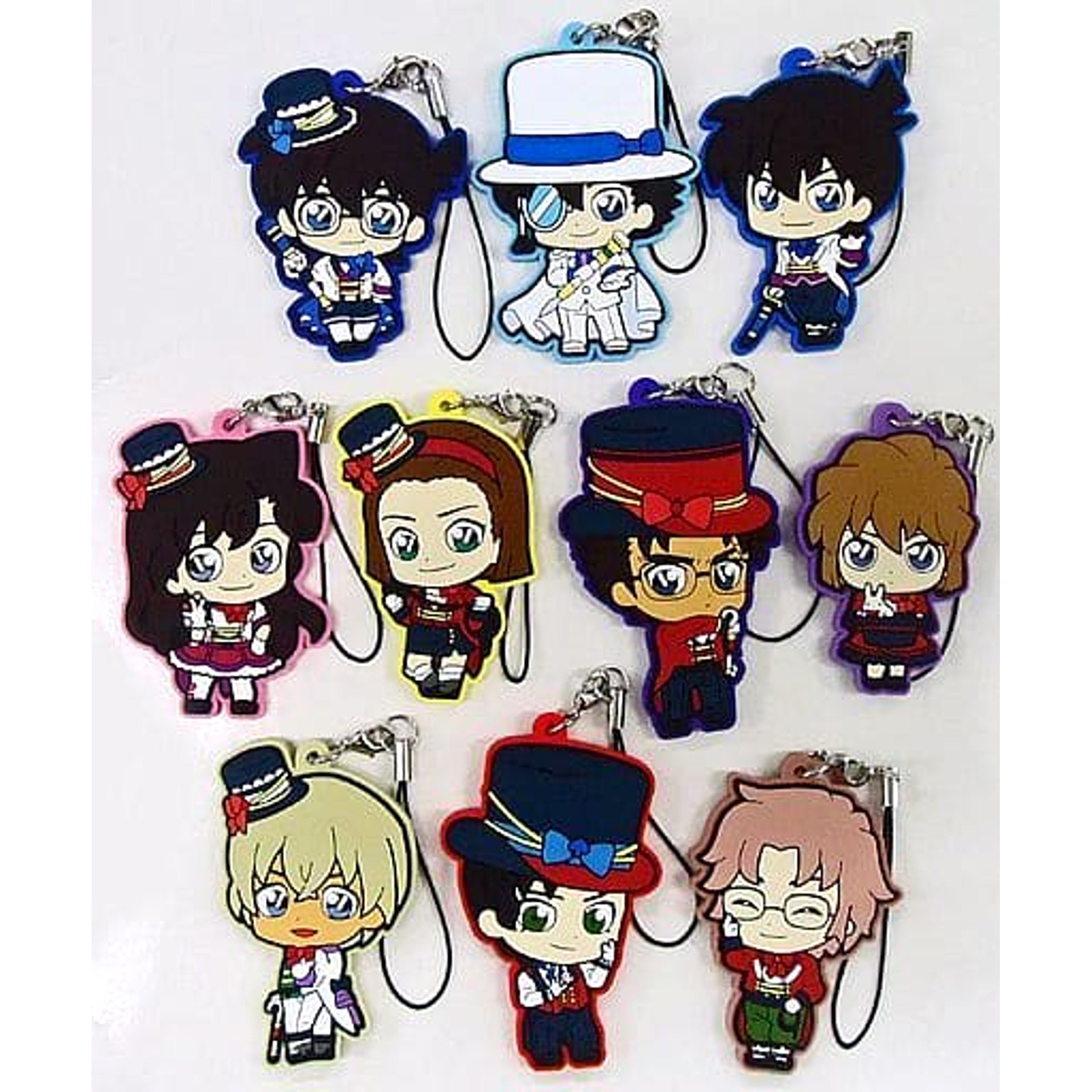Detective Conan Makoto Kyogoku & Others All 10 Types Set Sega Lucky Kuji Secret Magic Show Rubber Charm Prize I [USED]