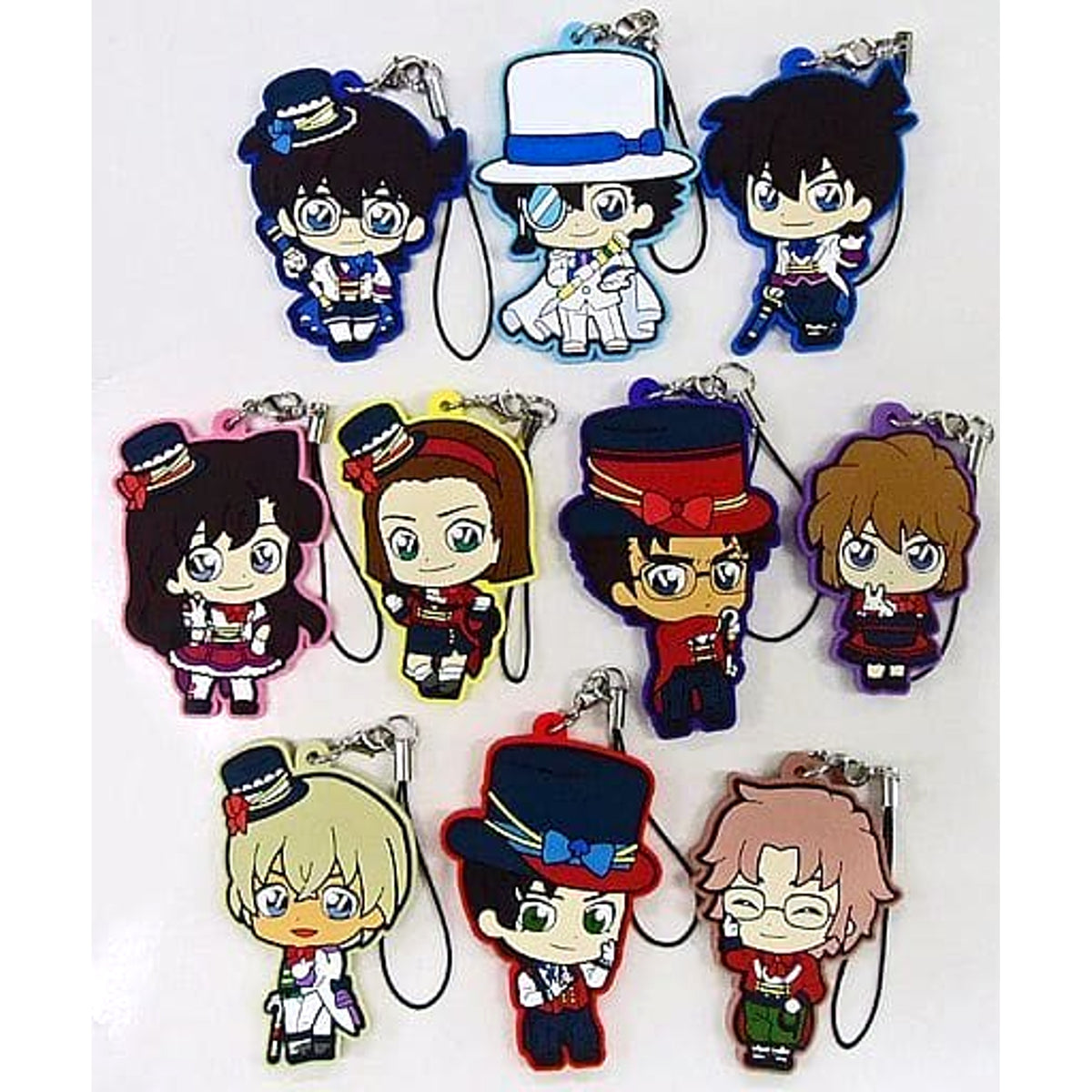 Detective Conan Makoto Kyogoku & Others All 10 Types Set Sega Lucky Kuji Secret Magic Show Rubber Charm Prize I [USED]