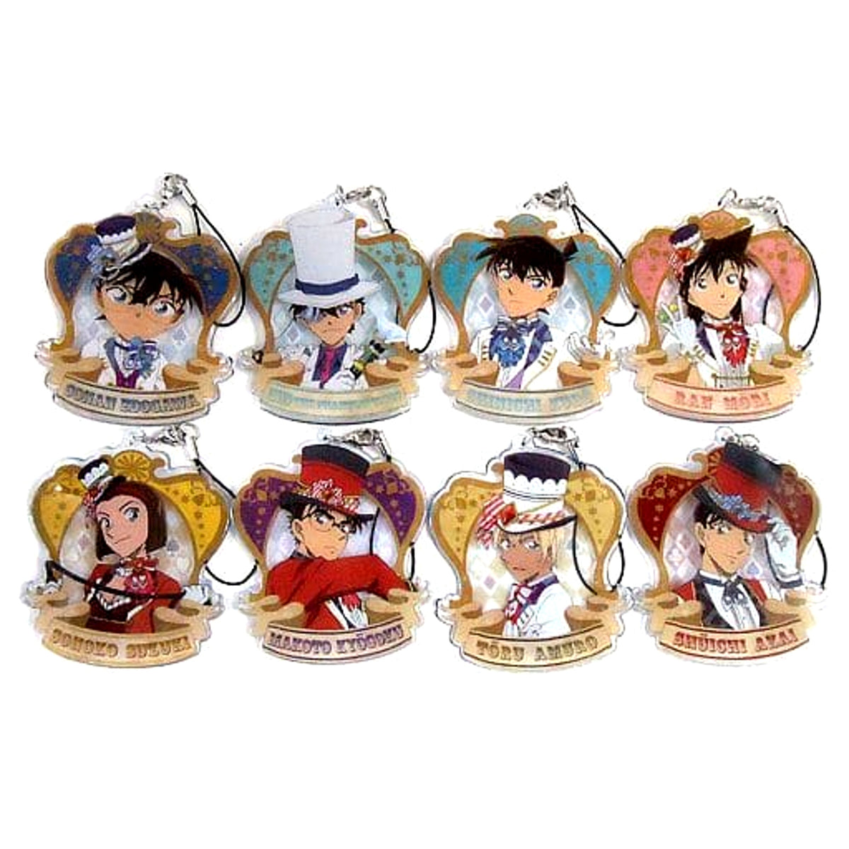 Detective Conan Mori Ran & Others All 8 Types Set Sega Lucky Kuji Secret Magic Show Soft Clear Keyholder Prize J [USED]