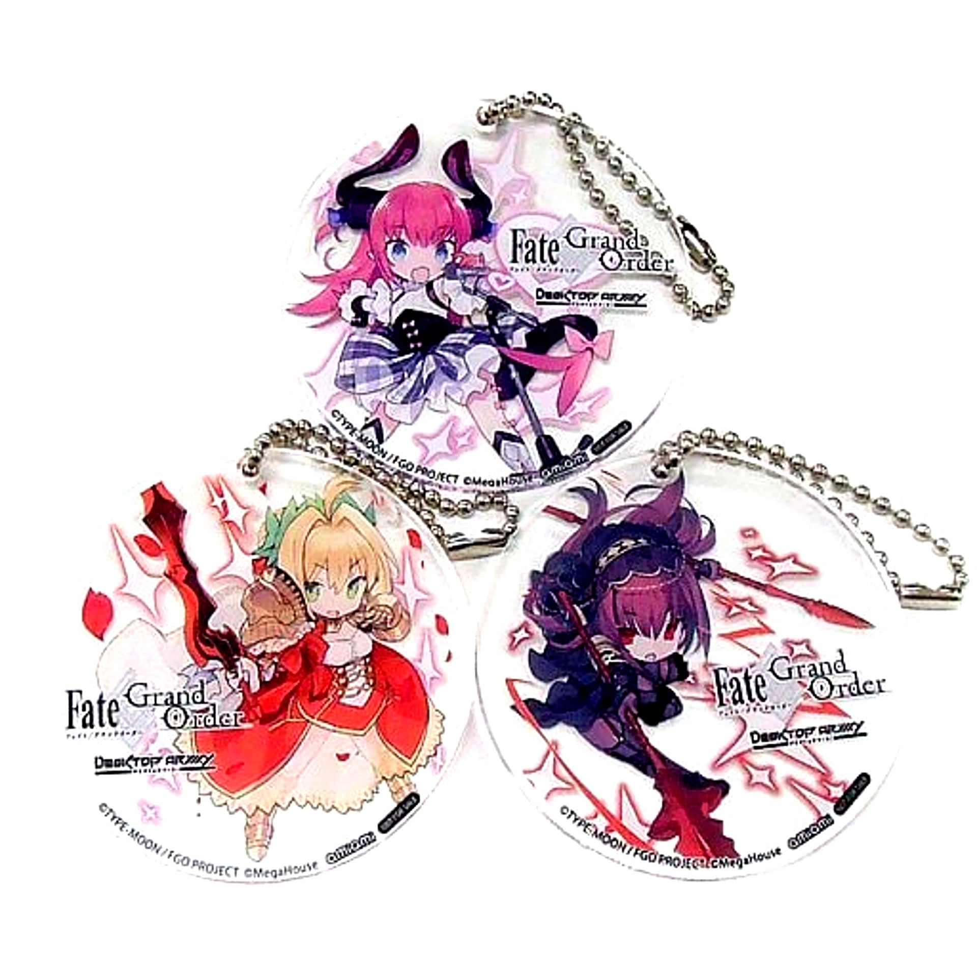 Set of 3 Group Fate/Grand Order Desktop Army Vol.2 Acrylic Keychain AmiAmi Limited Box Bonus [USED]