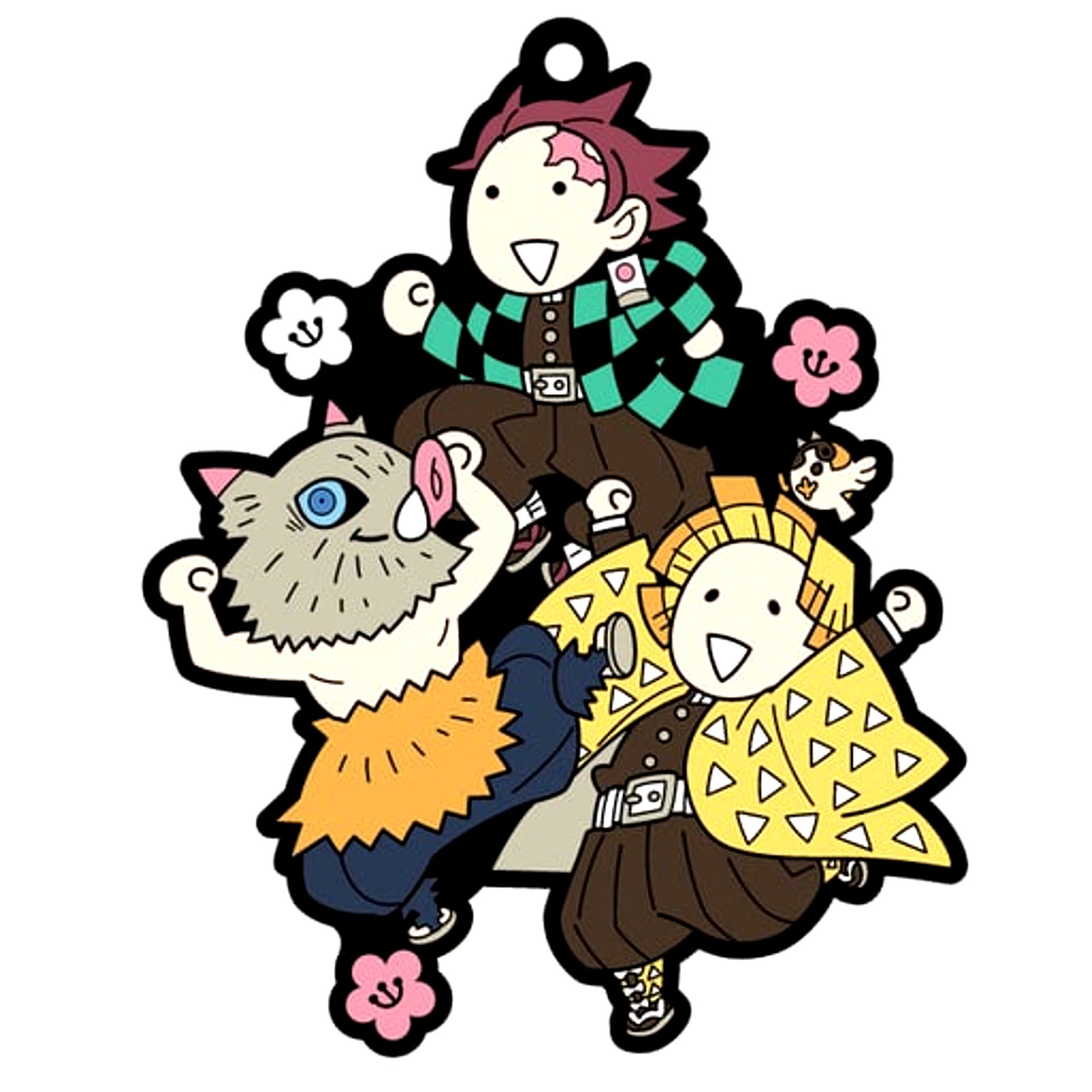 Tanjiro Kamado & Zenitsu Agatsuma & Inosuke Hashibira A Demon Slayer Rubber Mascot Buddy Colle [USED]