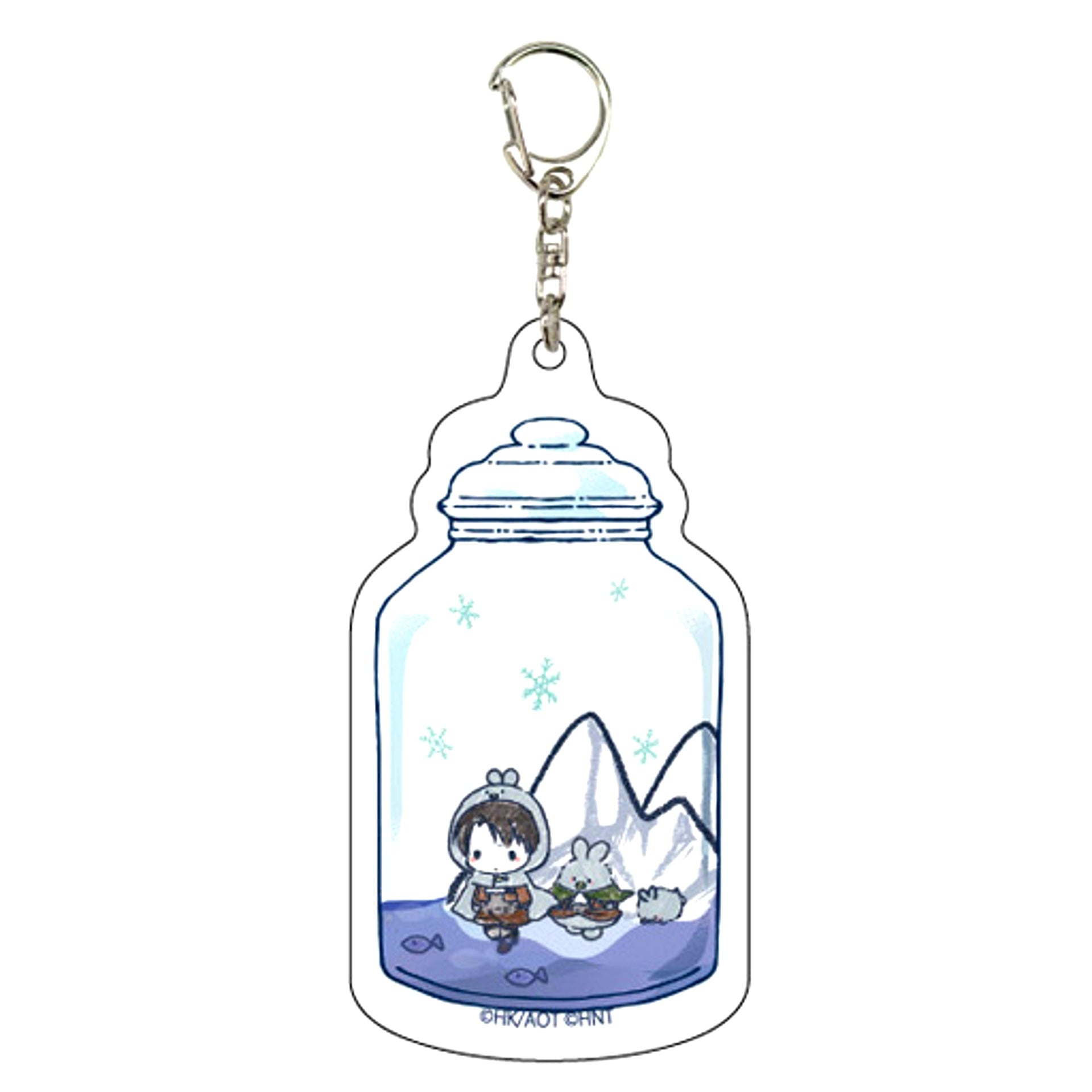 Levi & Child Rabbit Pen Attack on Titan x Fantasy Aquarium Acrylic Keychain 02 GraffArt Design [USED]
