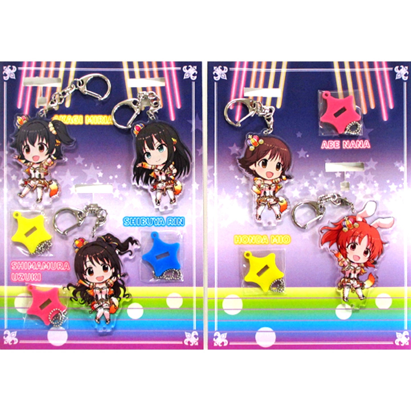 Yes! Party Time!! THE IDOLMASTER CINDERELLA GIRLS Nendoroid Plus Acrylic Keychain Set With Stand 5thLIVE TOUR Serendipity Parade!!! [USED]