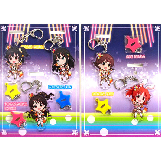 Yes! Party Time!! THE IDOLMASTER CINDERELLA GIRLS Nendoroid Plus Acrylic Keychain Set With Stand 5thLIVE TOUR Serendipity Parade!!! [USED]