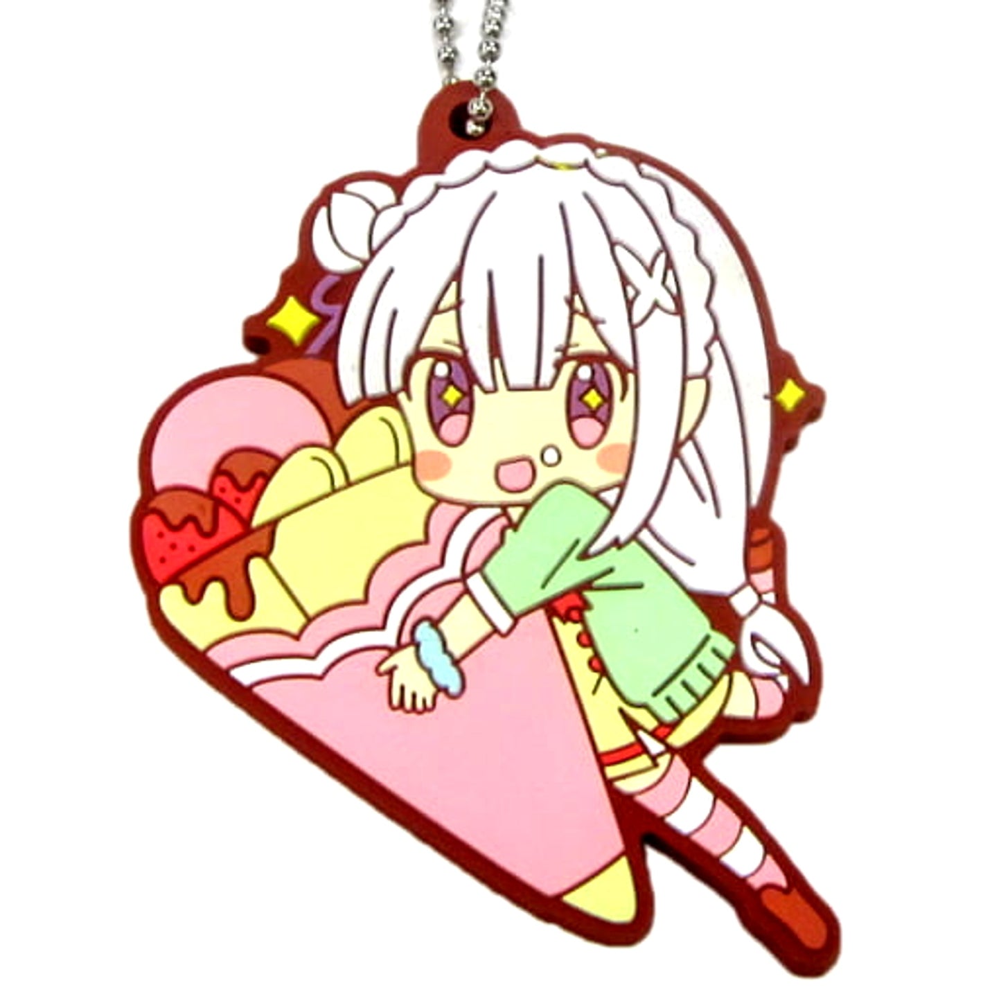 Re:ZERO -Starting Life in Another World- Emilia Ichiban Kuji Amai Haru ga Kita! Dorekara Taberu? Rubber Keychain Prize F Keychains [USED]
