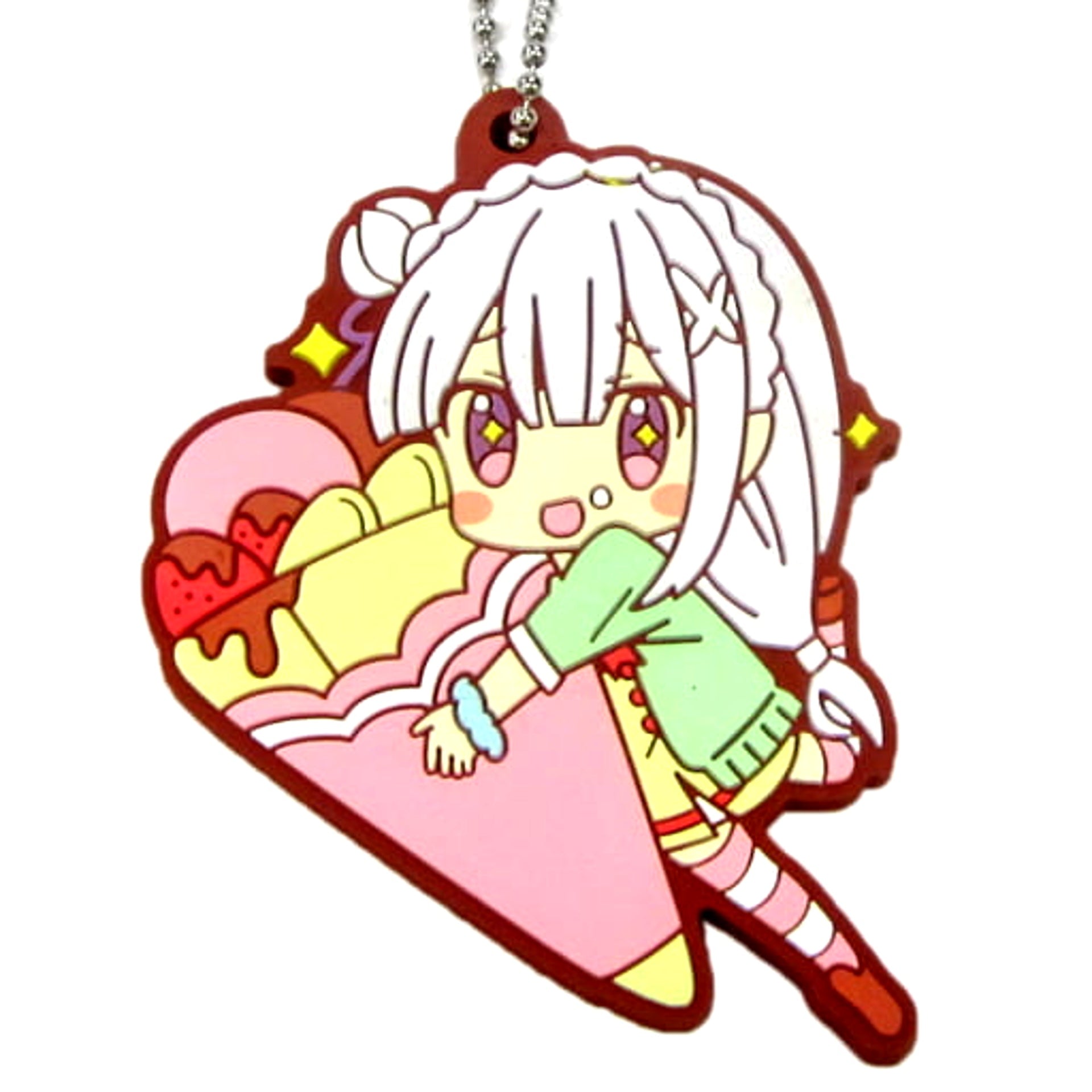 Re:ZERO -Starting Life in Another World- Emilia Ichiban Kuji Amai Haru ga Kita! Dorekara Taberu? Rubber Keychain Prize F Keychains [USED]