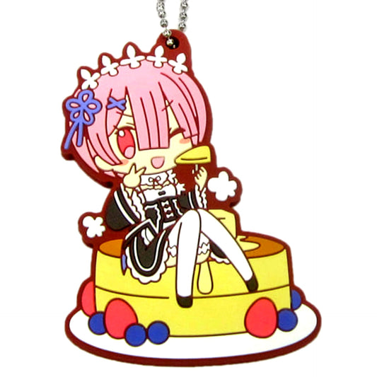 Re:ZERO -Starting Life in Another World- Ram Ichiban Kuji Amai Haru ga Kita! Dorekara Taberu? Rubber Keychain Prize F Keychains [USED]