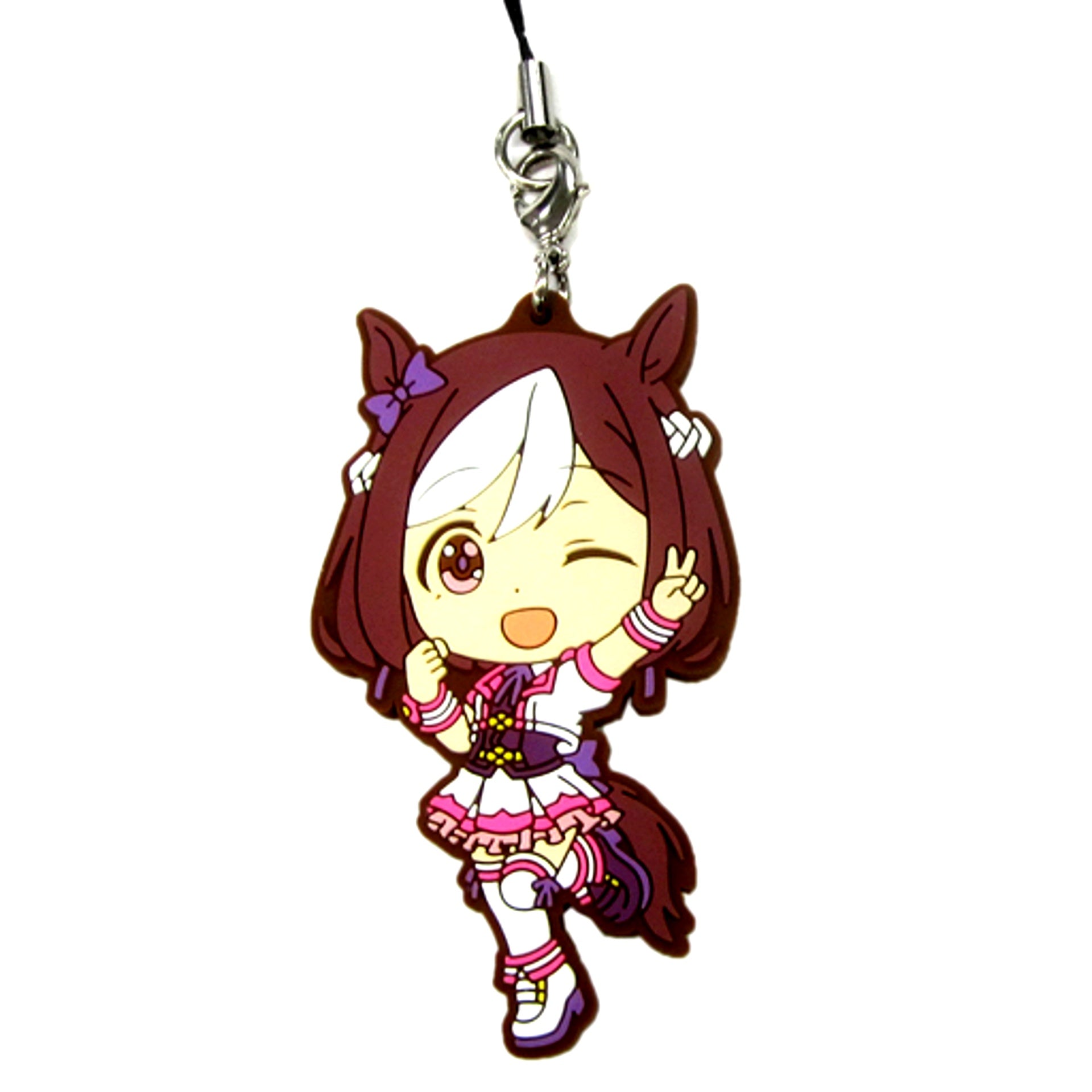 Special Week Team Spica E Prize Kyun Chara Illustrations Ichiban Kuji Uma Musume Pretty Derby Rubber Strap [USED]