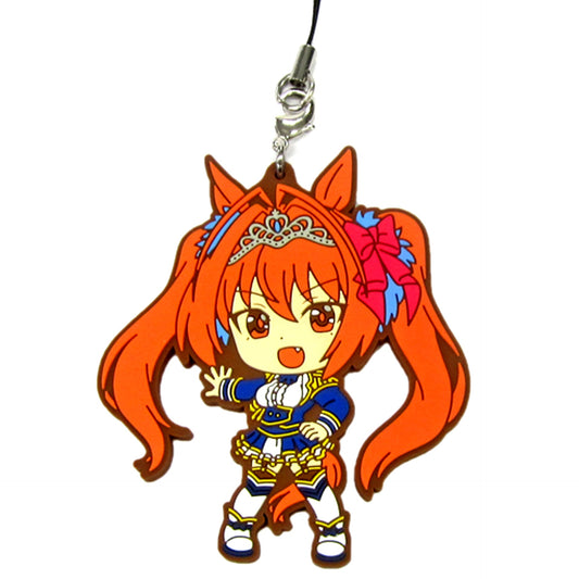 Daiwa Scarlet E Prize Uma Musume Pretty Derby Ichiban Kuji Team Spica Kyun Chara Illustrations Rubber Strap [USED]