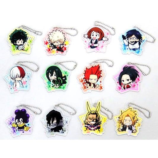 Set of 12 My Hero Academia Acrylic Keyring Collection Chibi Chara Ver [USED]