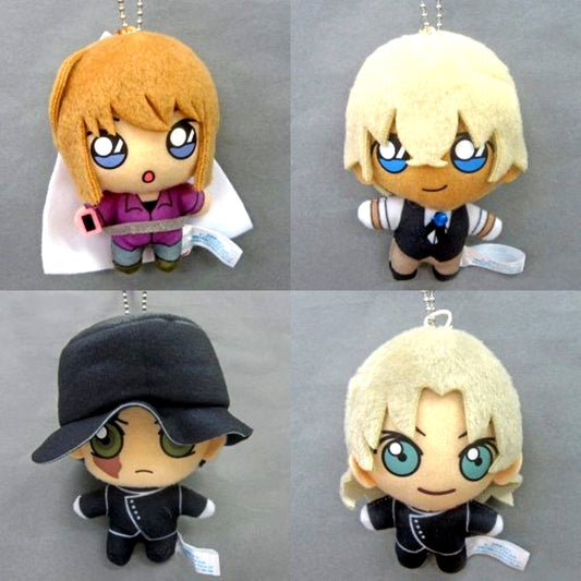 Set of 4 Detective Conan Keychain Mascot Jet-Black Mystery Train [USED]