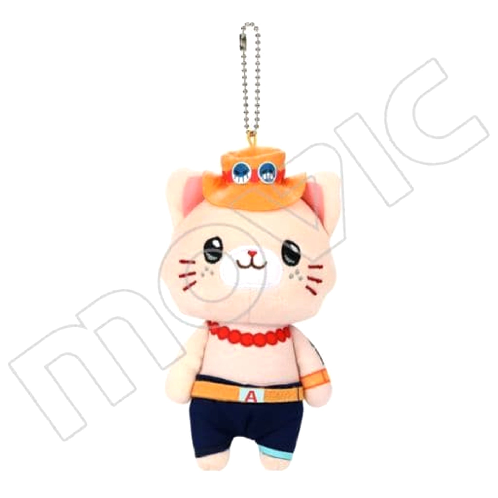 One Piece Portgas D. Ace withCAT Plush Keychain with Eye Mask Keychains [USED]
