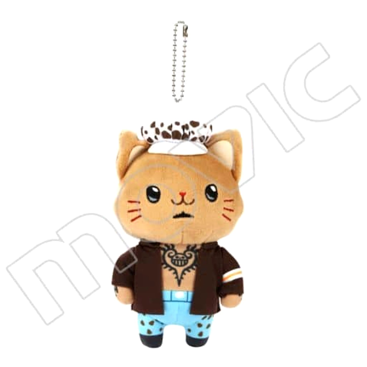 One Piece Trafalgar Law withCAT Plush Keychain with Eye Mask Keychains [USED]