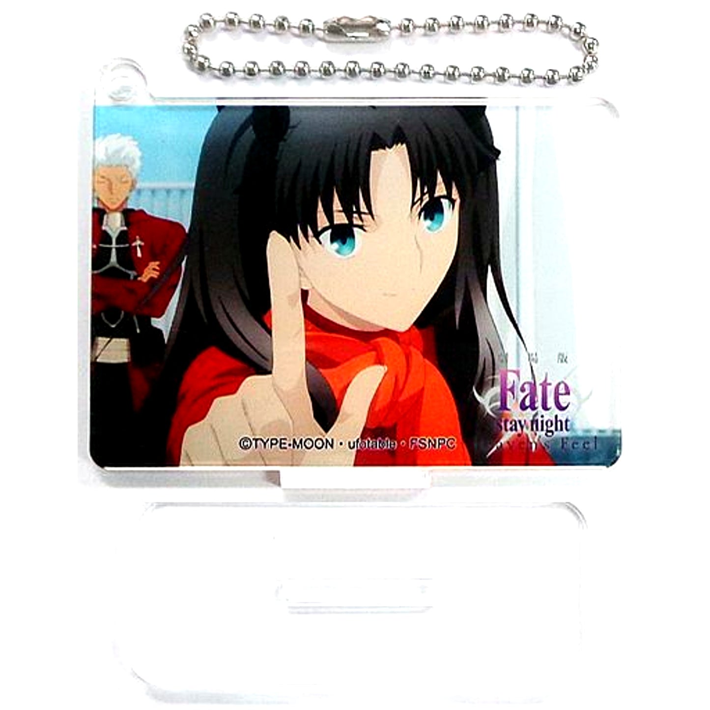 Rin Tohsaka & Archer Fate/stay night Heaven's Feel Trading Scene Shot Keychain [USED]