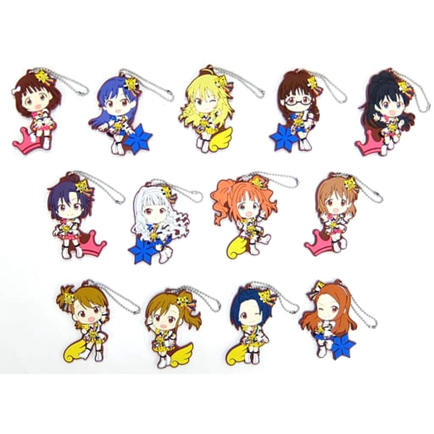THE IDOLM@STER Million Live! Chihaya Kisaragi & Others 765PRO All Stars Ver. All 13 Types Set Ichiban Kuji Harmony Festival!! Rubber Charm Kyunchara Illustrations Prize F [USED]