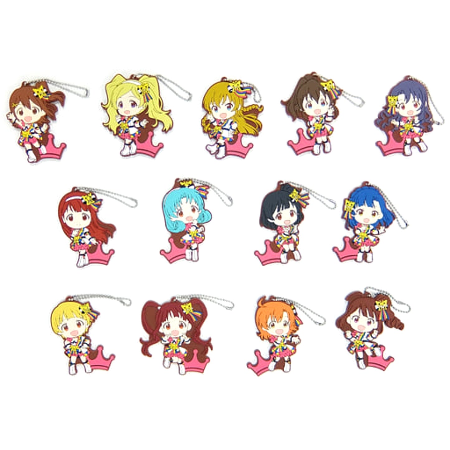 THE IDOLM@STER Million Live! Satake Minako & Others Princess Stars Ver. All 13 Types Set Ichiban Kuji Harmony Festival!! Rubber Charm Kyunchara Illustrations Prize G [USED]