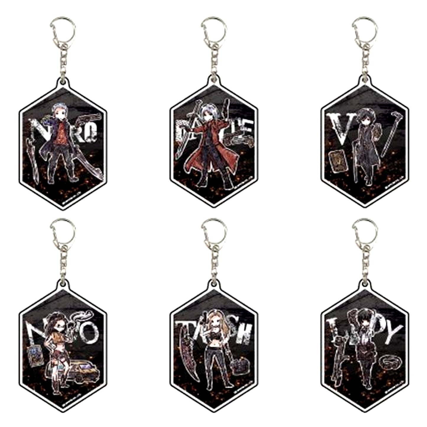 Set of 6 Devil May Cry 5 Acrylic Keychain 01. GraffArt [USED]