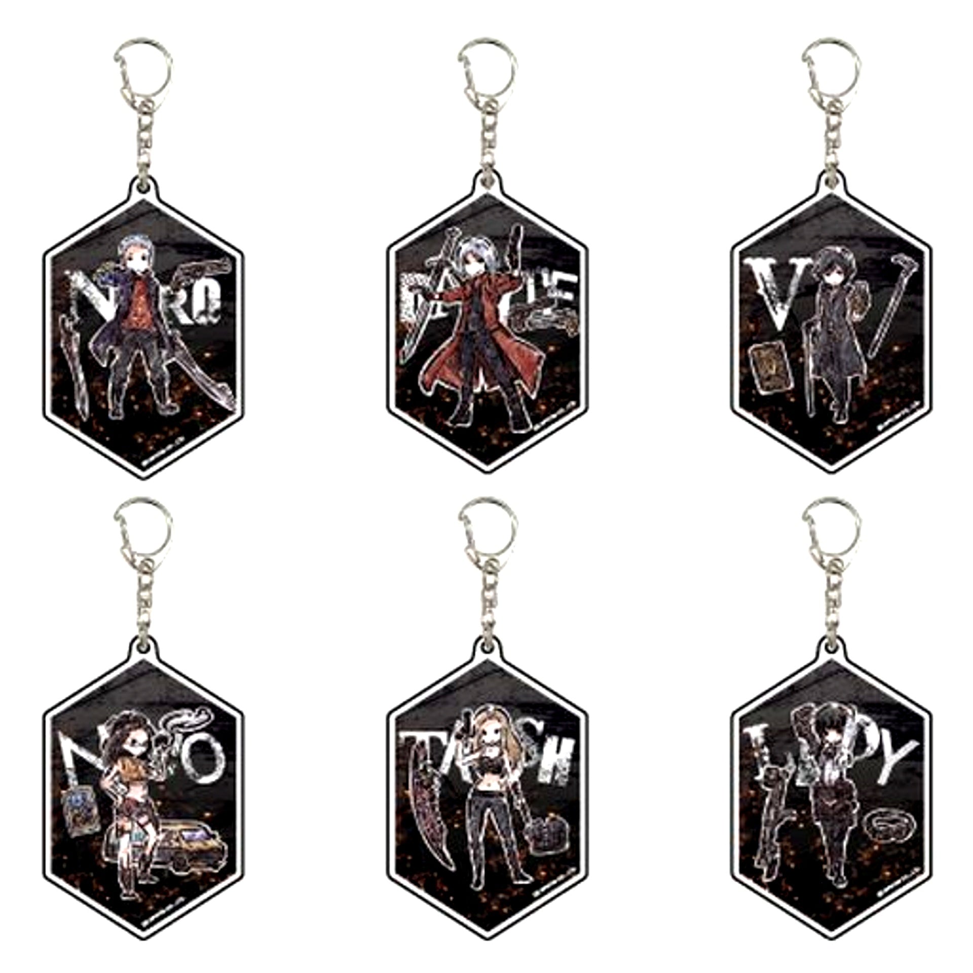 Set of 6 Devil May Cry 5 Acrylic Keychain 01. GraffArt [USED]