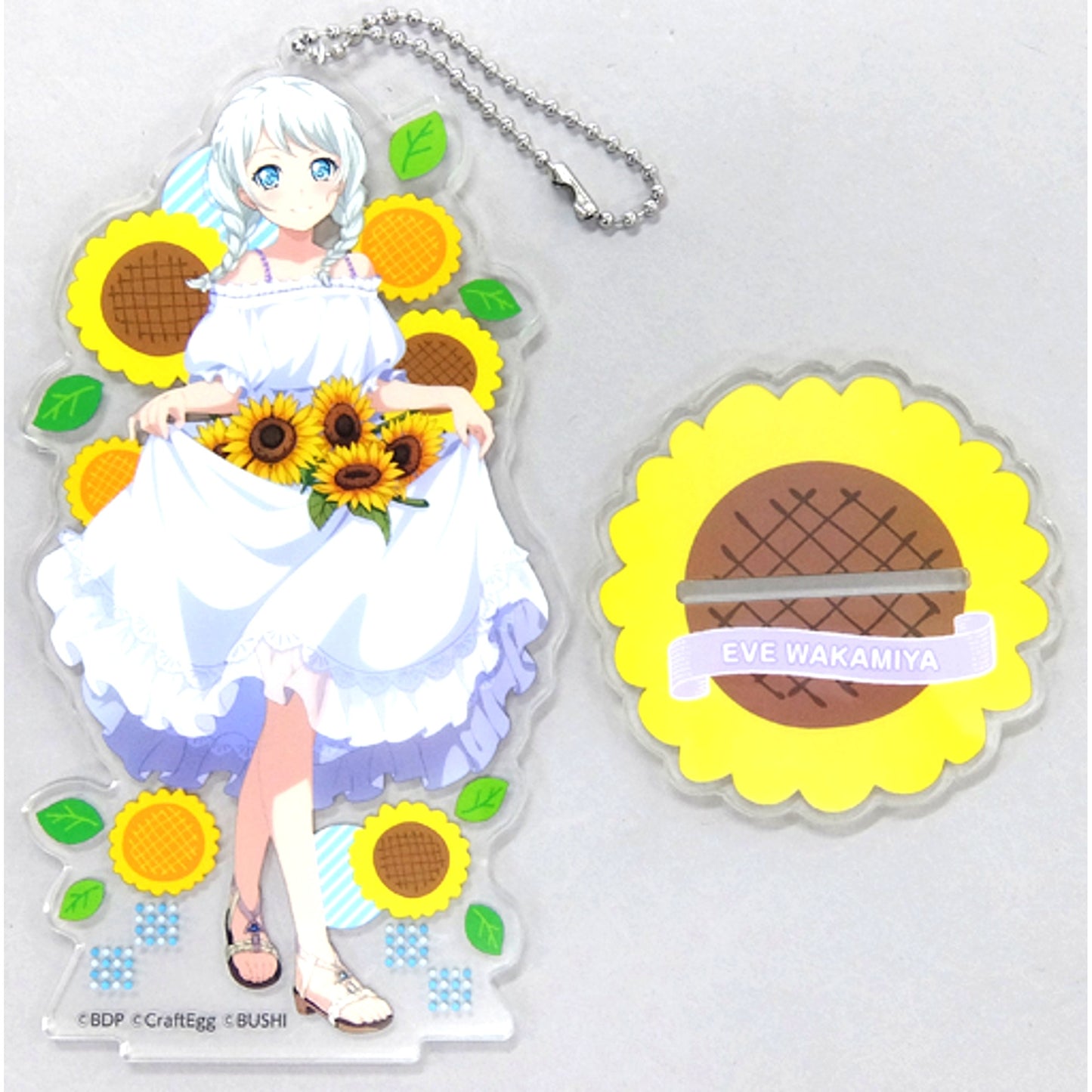 Eve Wakamiya BanG Dream! Girls Band Party! Acrylic Stand Keychain Sunflower ver. 2019 Summer in Shibuya Marui [USED]