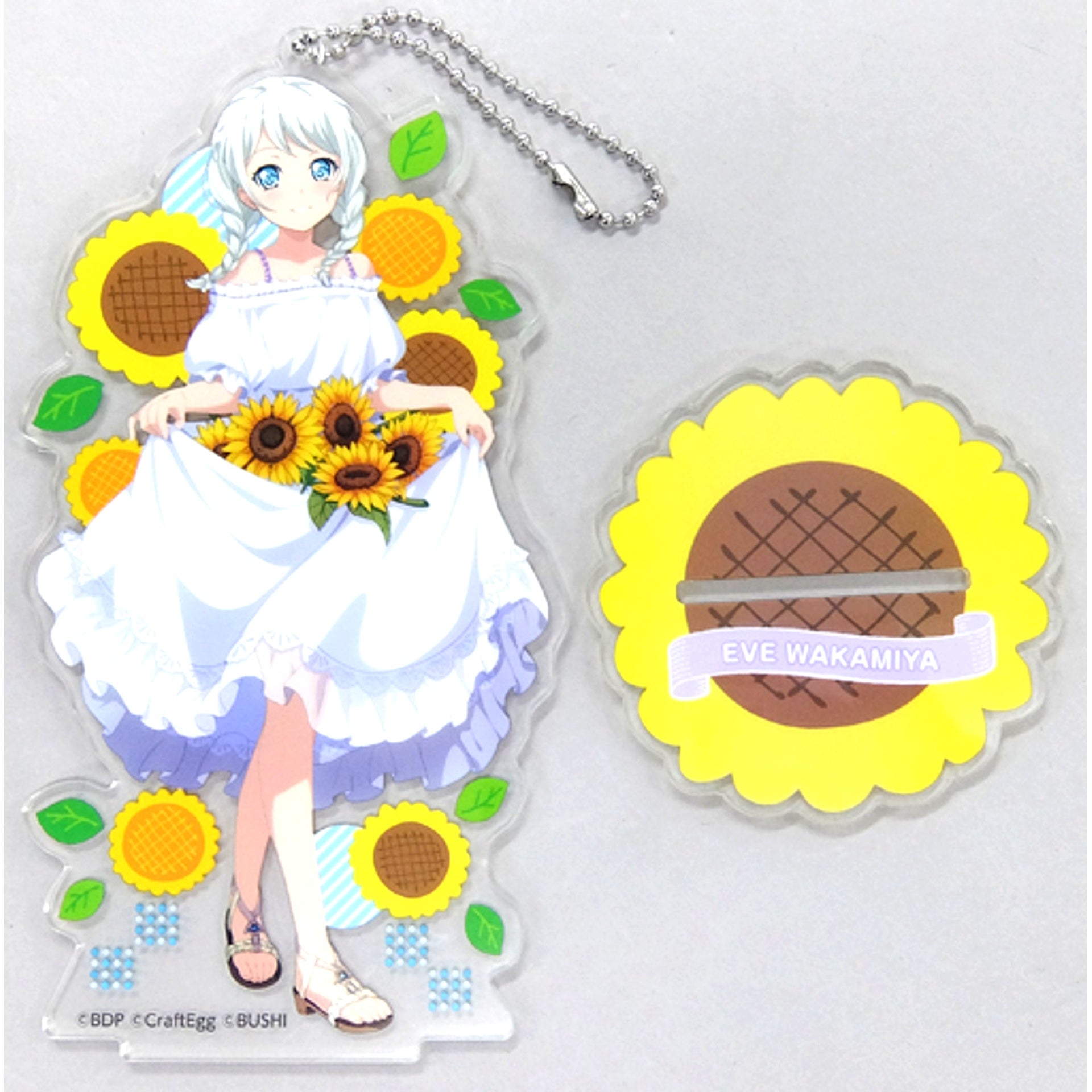 Eve Wakamiya BanG Dream! Girls Band Party! Acrylic Stand Keychain Sunflower ver. 2019 Summer in Shibuya Marui [USED]