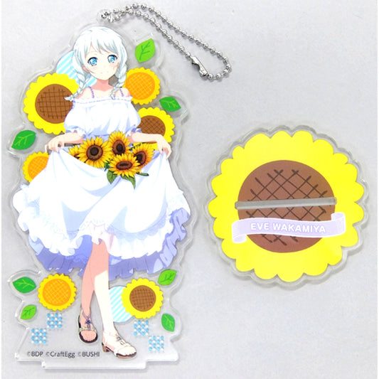 Eve Wakamiya BanG Dream! Girls Band Party! Acrylic Stand Keychain Sunflower ver. 2019 Summer in Shibuya Marui [USED]