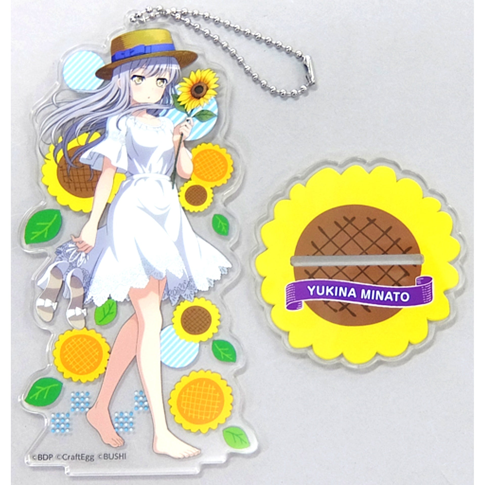 Yukina Minato BanG Dream! Girls Band Party! Acrylic Stand Keychain Sunflower ver. 2019 Summer in Shibuya Marui [USED]