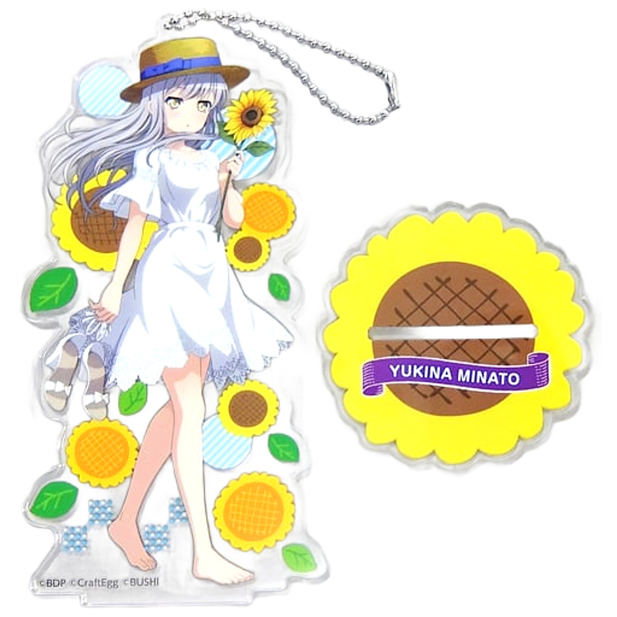 Yukina Minato BanG Dream! Girls Band Party! Acrylic Stand Keychain Sunflower ver. 2019 Summer in Shibuya Marui [USED]