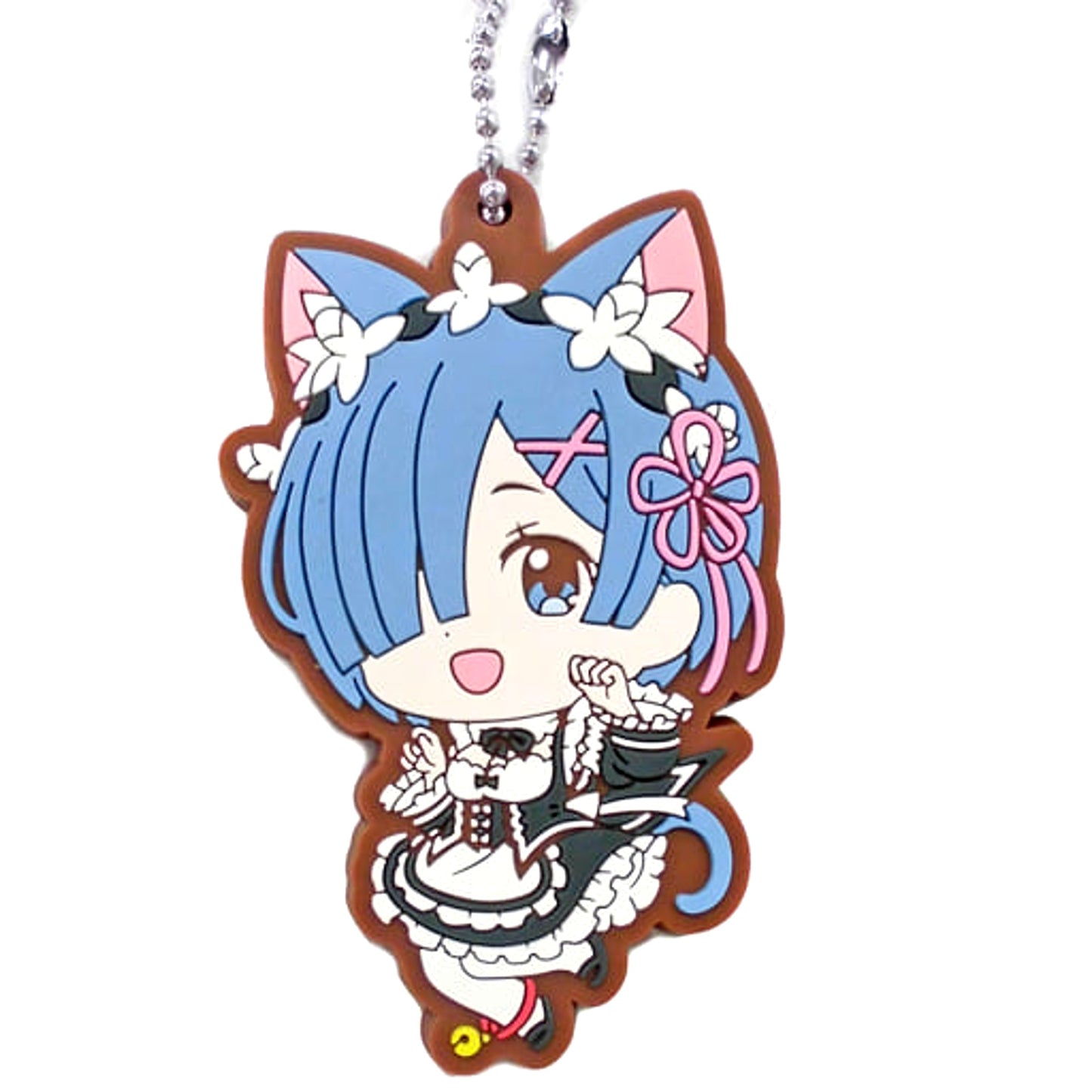 Re:ZERO -Starting Life in Another World- Rem Cat Ear Gashapon Kuji Assort Rem & Ram 2 Rubber Mascot Prize B Keychains [USED]