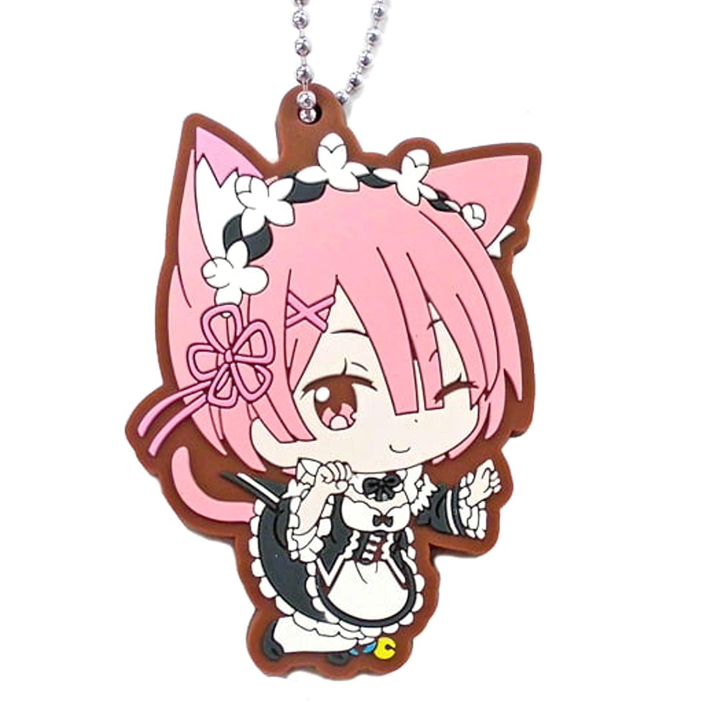Re:ZERO -Starting Life in Another World- Ram Cat Ear Gashapon Kuji Assort Rem & Ram 2 Rubber Mascot Prize B Keychains [USED]