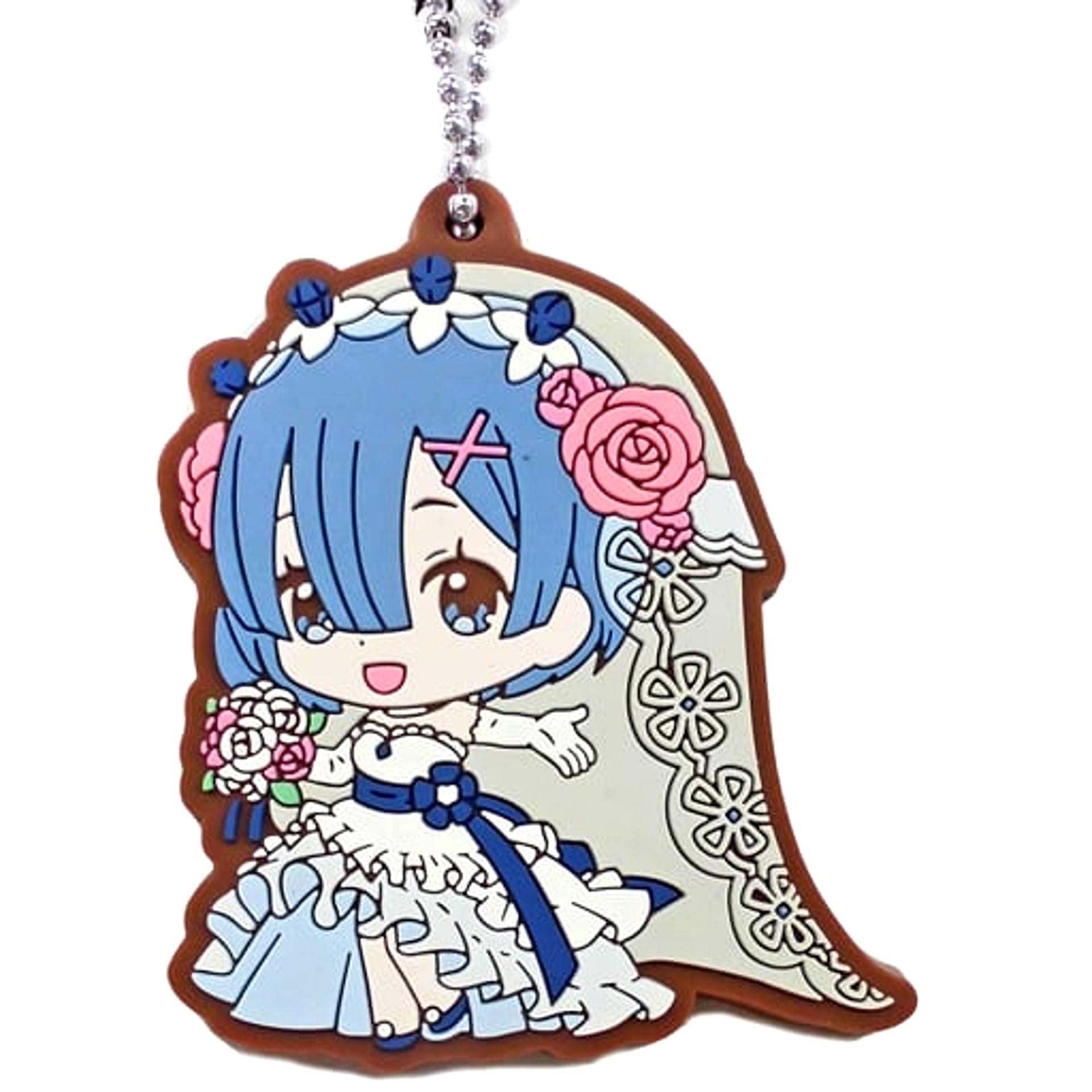 Re:ZERO -Starting Life in Another World- Rem Wedding Dress Gashapon Kuji Assort Rem & Ram 2 Rubber Mascot Prize B Keychains [USED]