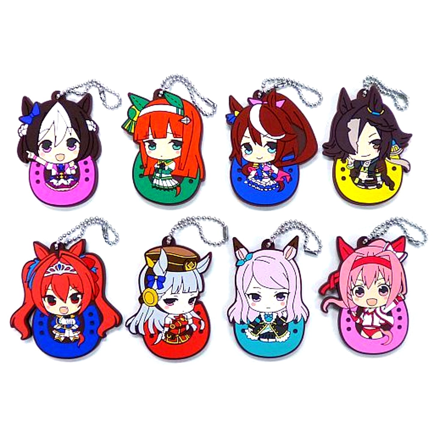 Set of 8 Uma Musume Pretty Derby Derby Rubber Mascot [USED]