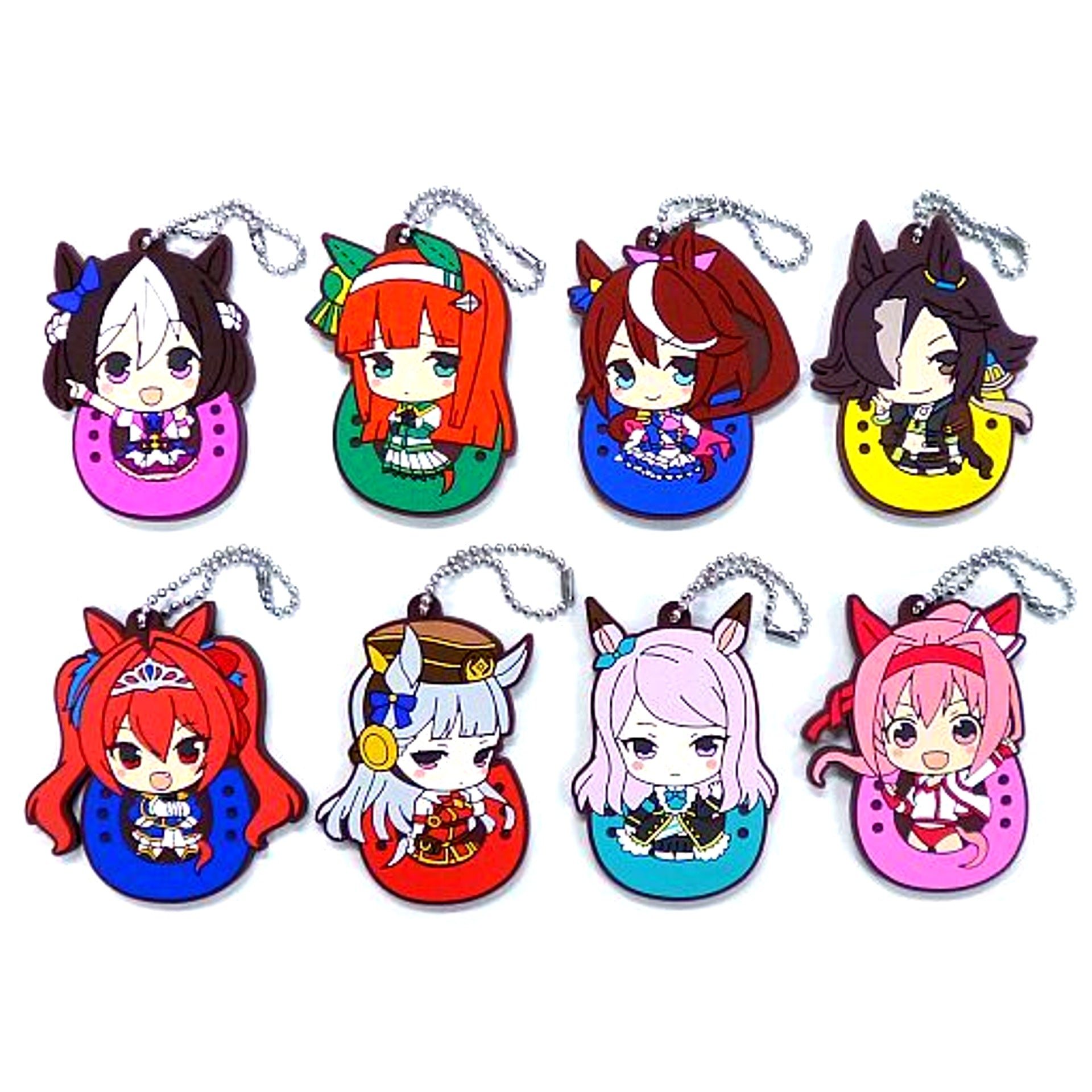 Set of 8 Uma Musume Pretty Derby Derby Rubber Mascot [USED]