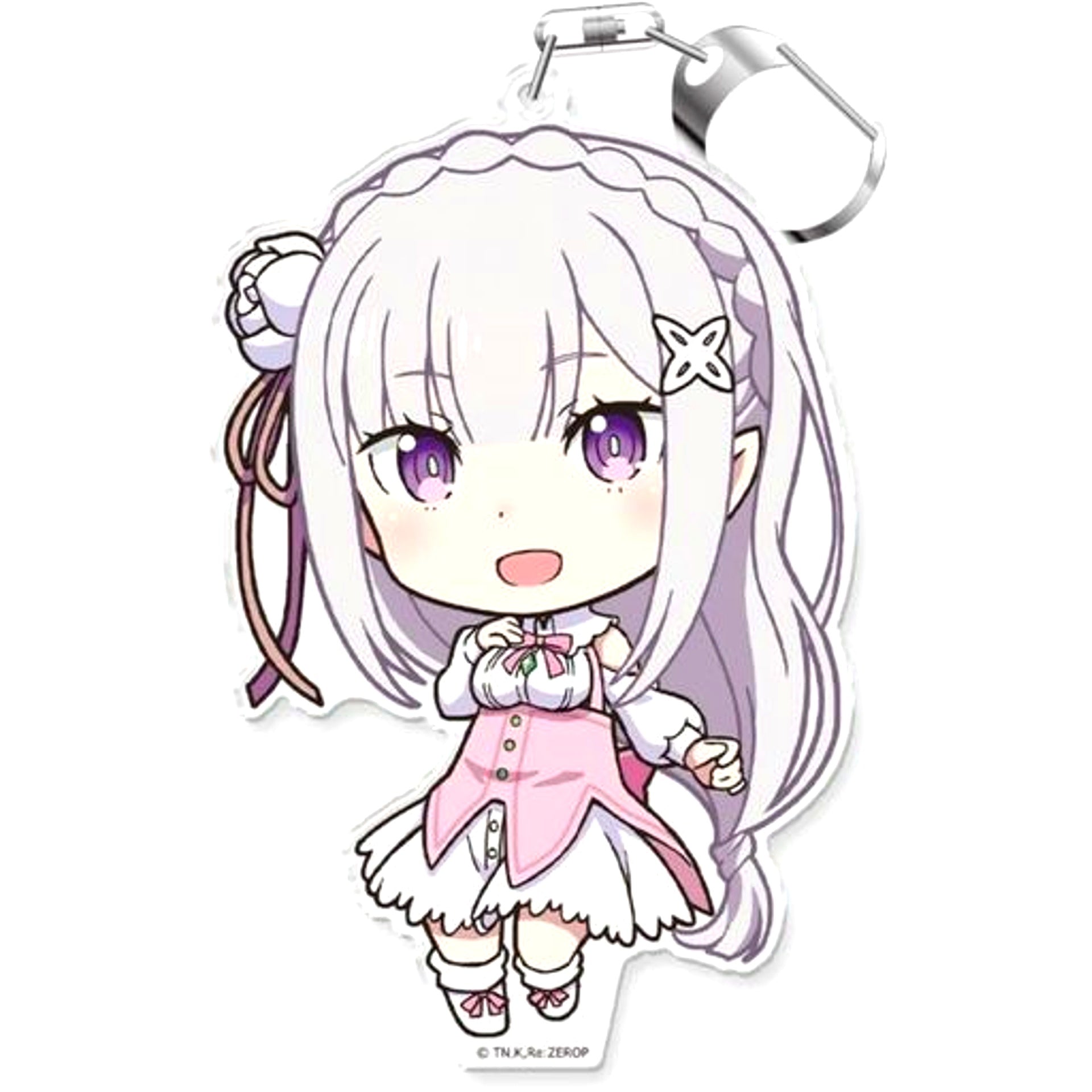Emilia Re:ZERO -Starting Life in Another World- Memory Snow Punikore! Keychain with Stand [USED]