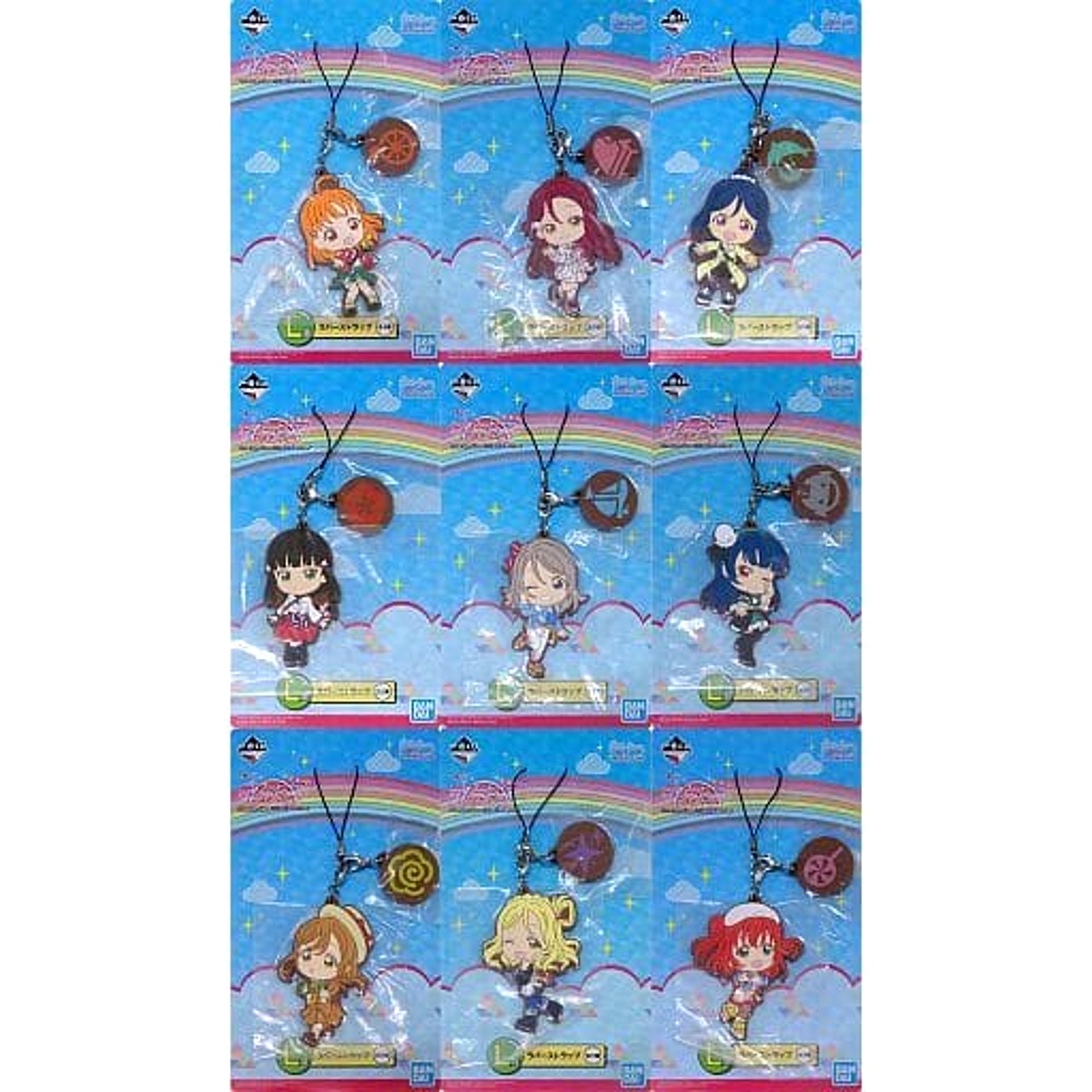 Lovelive! Sunshine!! The School Idol Movie Over The Rainbow Chika Takami & Others All 9 Types Set Ichiban Kuji Rubber Charm Kyunchara Illustrations Prize L [USED]