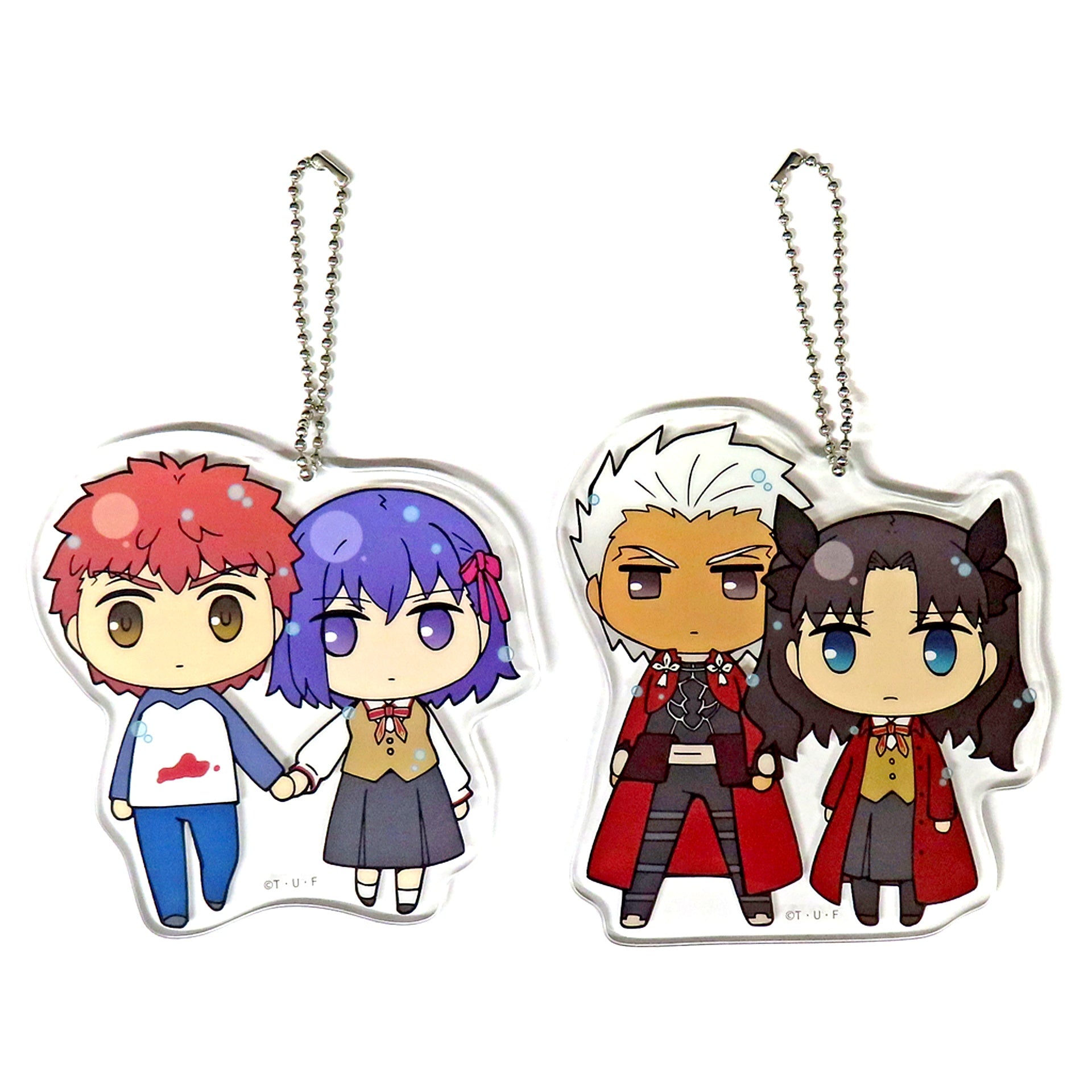 Shirou Sakura Rin Archer Fate/stay night Heaven's Feel Drawn SD Acrylic Charm 2pc Set C96 [USED]