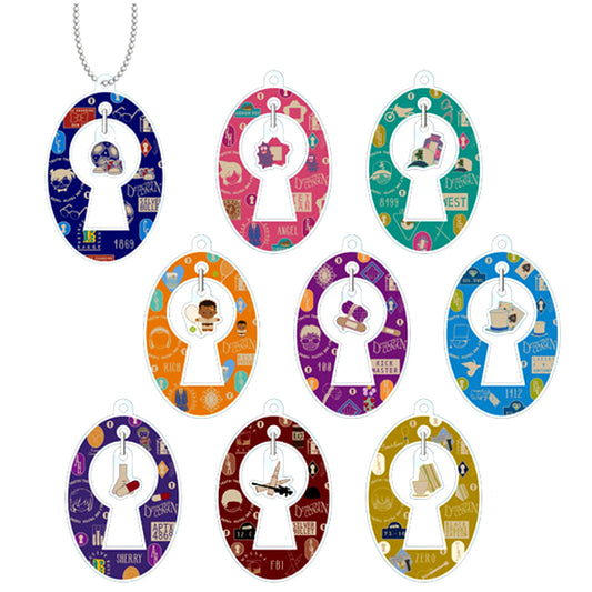 Set of 9 Detective Conan Trading Yurayura Acrylic Keychain [USED]
