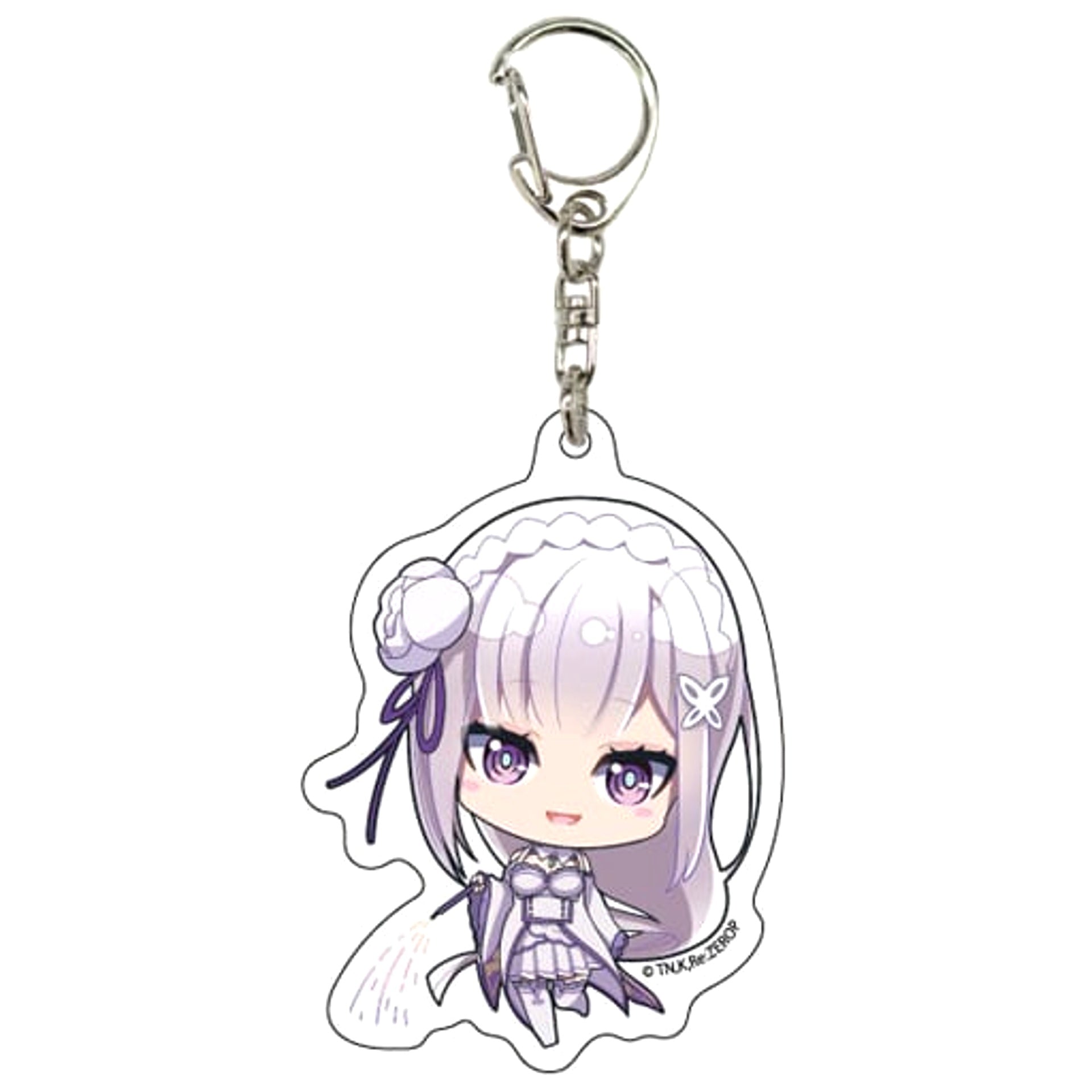 Re:ZERO -Starting Life in Another World- Emilia Hanabi Acrylic Keychain Chibi Character Summer Ver. Keychains [USED]