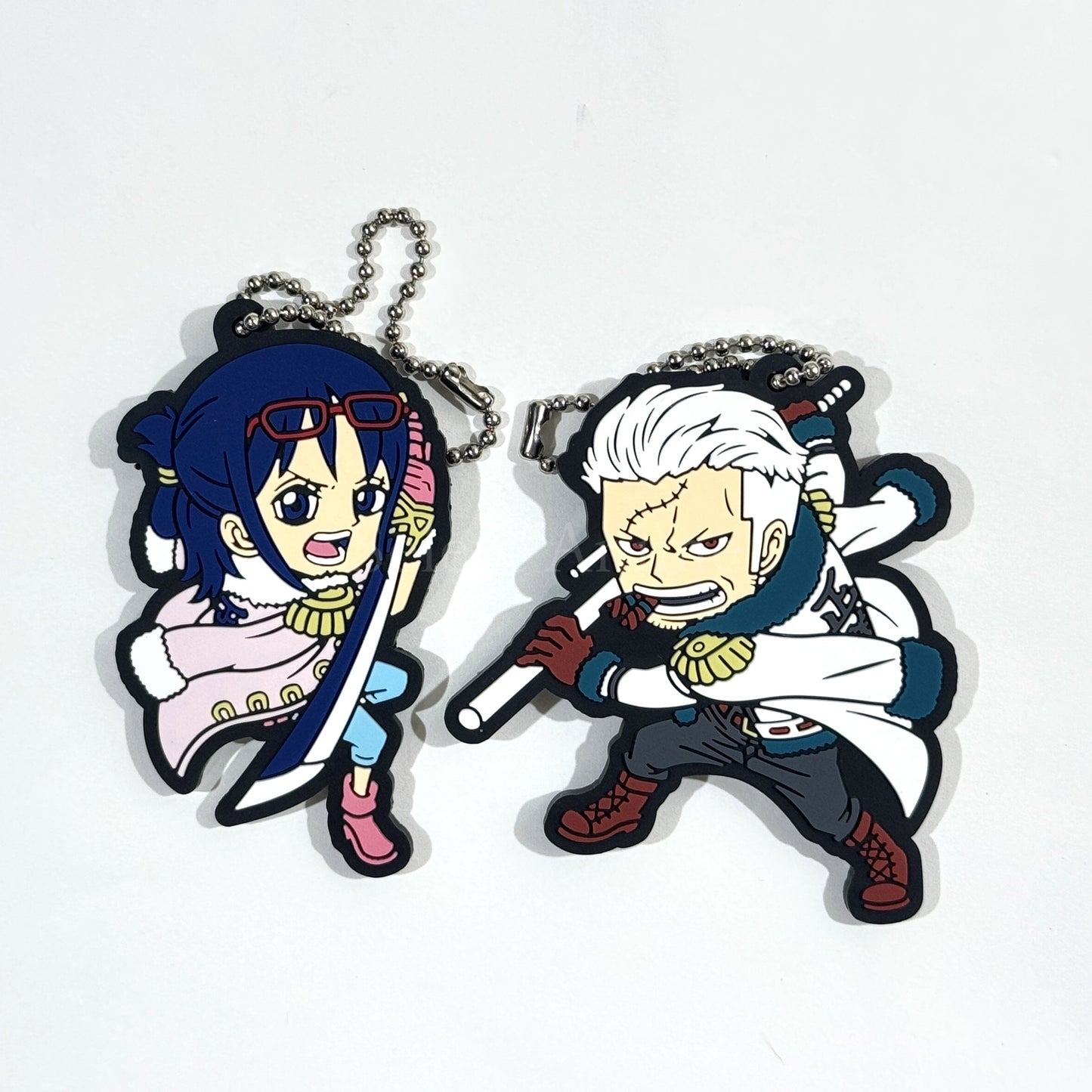 Smoker & Tashigi N Prize One Piece All Star Ichiban Kuji Illustration Rubber Mascot Set [USED]