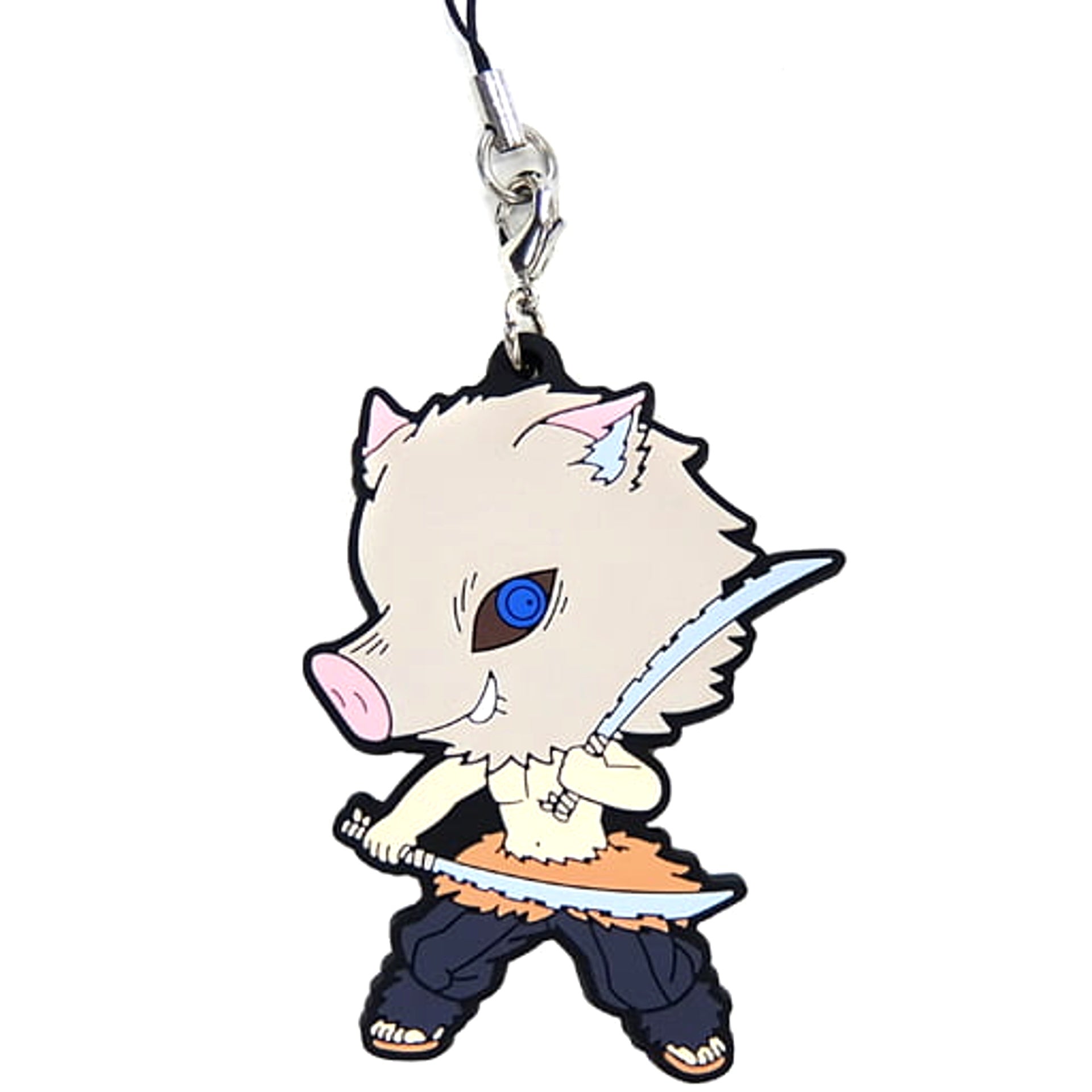 Demon Slayer: Kimetsu no Yaiba Inosuke Hashibira B Ichiban Kuji Rubber Charm Kyunchara Illustrations Prize F Keychains [USED]