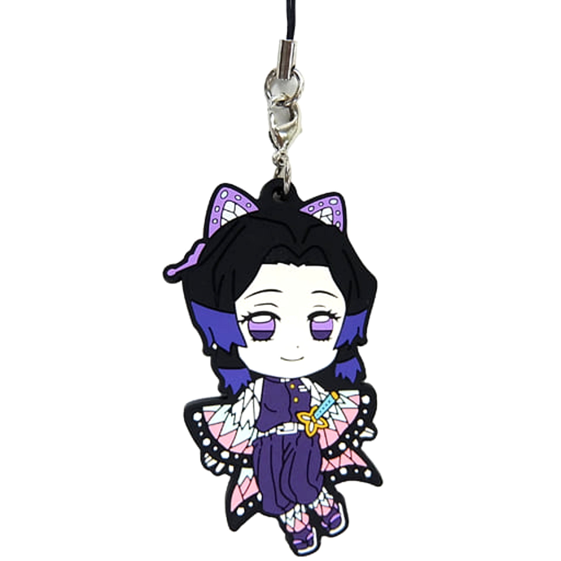 Demon Slayer: Kimetsu no Yaiba Shinobu Kocho Secret 1 Ichiban Kuji Rubber Charm Kyunchara Illustrations Prize F Keychains [USED]