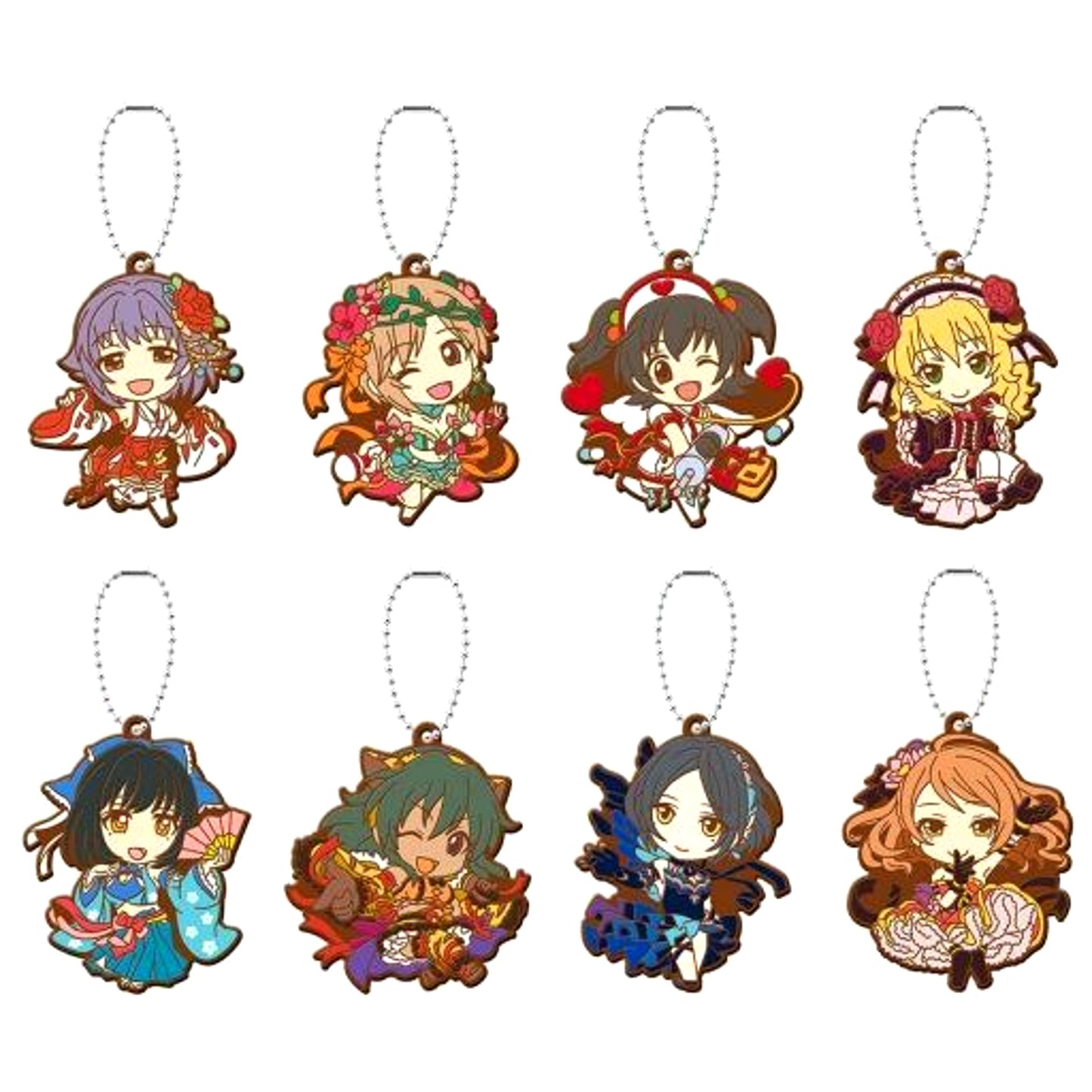 Set of 8 The Idolmaster Cinderella Girls Capsule Rubber Mascot 7 [USED]