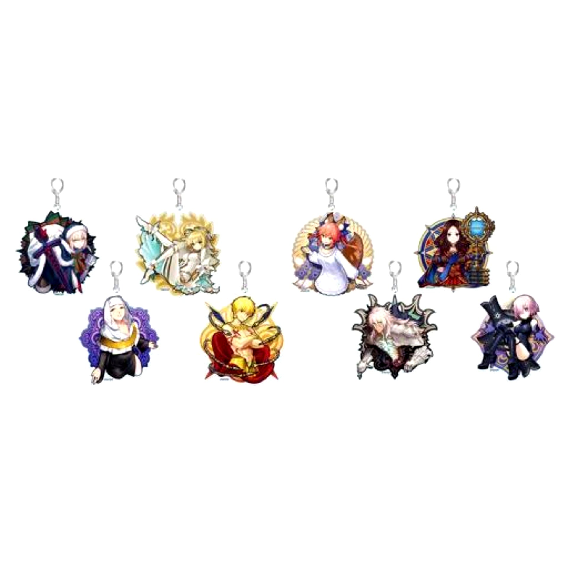 Set of 8 Fate/Grand Order Fes 2019 Chaldea Park Command Code Trading Acrylic Keychain Character [USED]